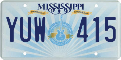 MS license plate YUW415