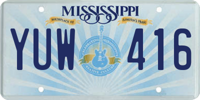 MS license plate YUW416
