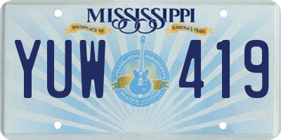 MS license plate YUW419