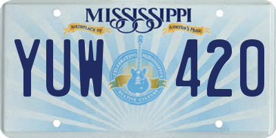 MS license plate YUW420