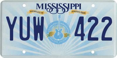 MS license plate YUW422
