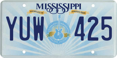 MS license plate YUW425