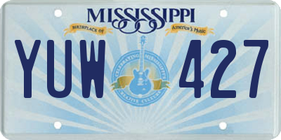 MS license plate YUW427