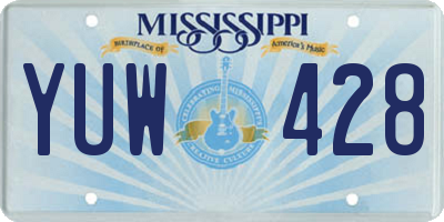 MS license plate YUW428