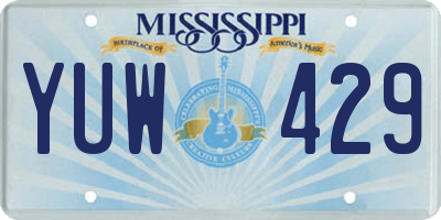 MS license plate YUW429