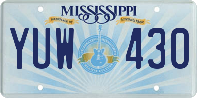 MS license plate YUW430