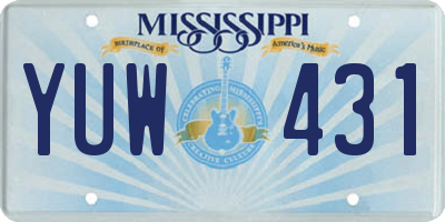 MS license plate YUW431