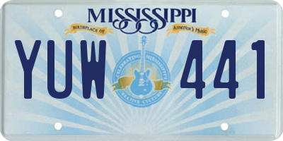MS license plate YUW441