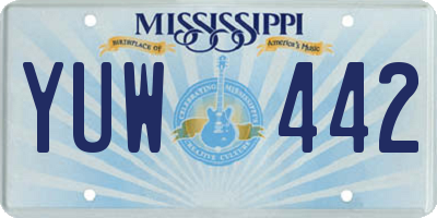 MS license plate YUW442