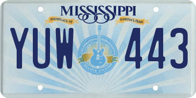MS license plate YUW443