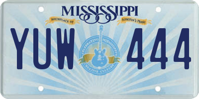MS license plate YUW444