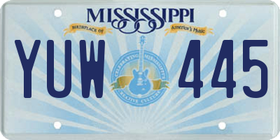 MS license plate YUW445