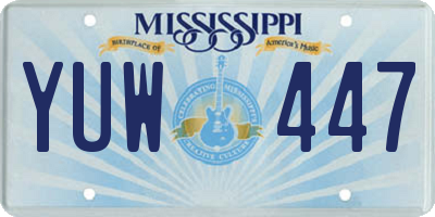 MS license plate YUW447