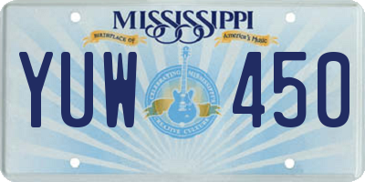 MS license plate YUW450