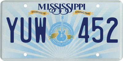 MS license plate YUW452