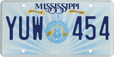 MS license plate YUW454