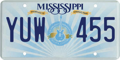 MS license plate YUW455