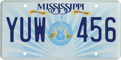MS license plate YUW456