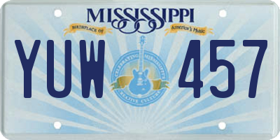 MS license plate YUW457