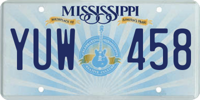 MS license plate YUW458