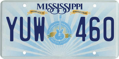 MS license plate YUW460