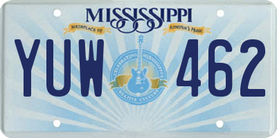 MS license plate YUW462