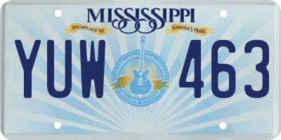 MS license plate YUW463