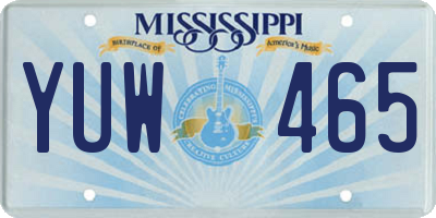 MS license plate YUW465
