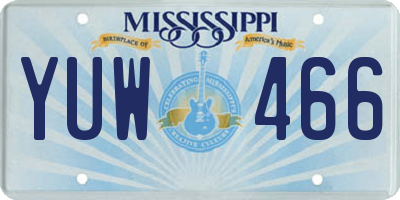 MS license plate YUW466