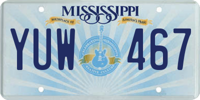 MS license plate YUW467