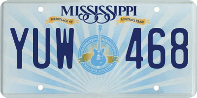 MS license plate YUW468