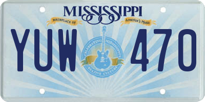 MS license plate YUW470