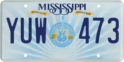MS license plate YUW473