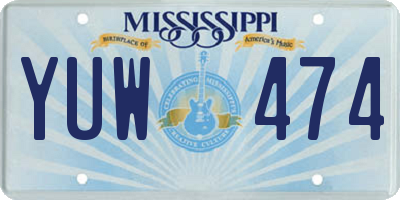 MS license plate YUW474