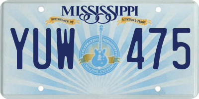 MS license plate YUW475