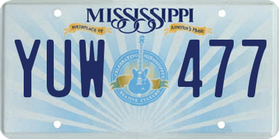 MS license plate YUW477
