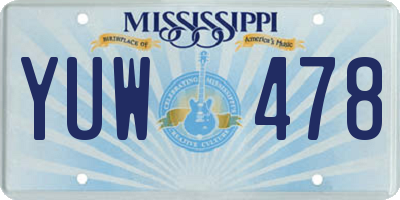 MS license plate YUW478