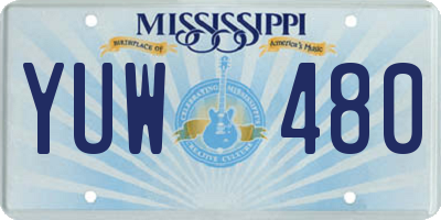 MS license plate YUW480