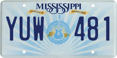 MS license plate YUW481