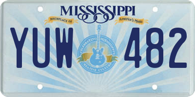 MS license plate YUW482