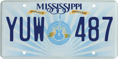 MS license plate YUW487