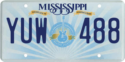 MS license plate YUW488