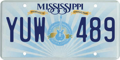 MS license plate YUW489