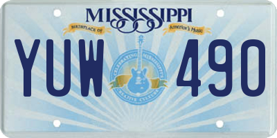 MS license plate YUW490