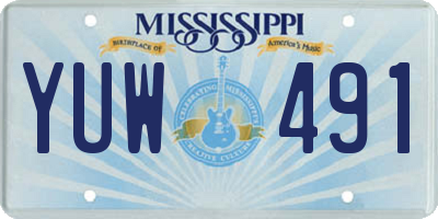 MS license plate YUW491