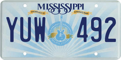 MS license plate YUW492