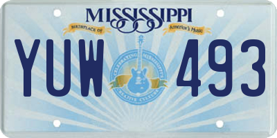 MS license plate YUW493