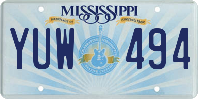 MS license plate YUW494