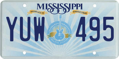 MS license plate YUW495