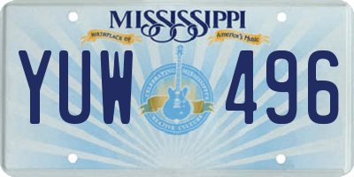 MS license plate YUW496
